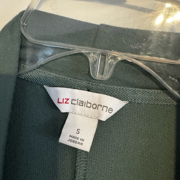 Liz Claiborne Sage Green Open Front Cardigan Small | Soft Stretch Work Layer - Picture 4 of 5